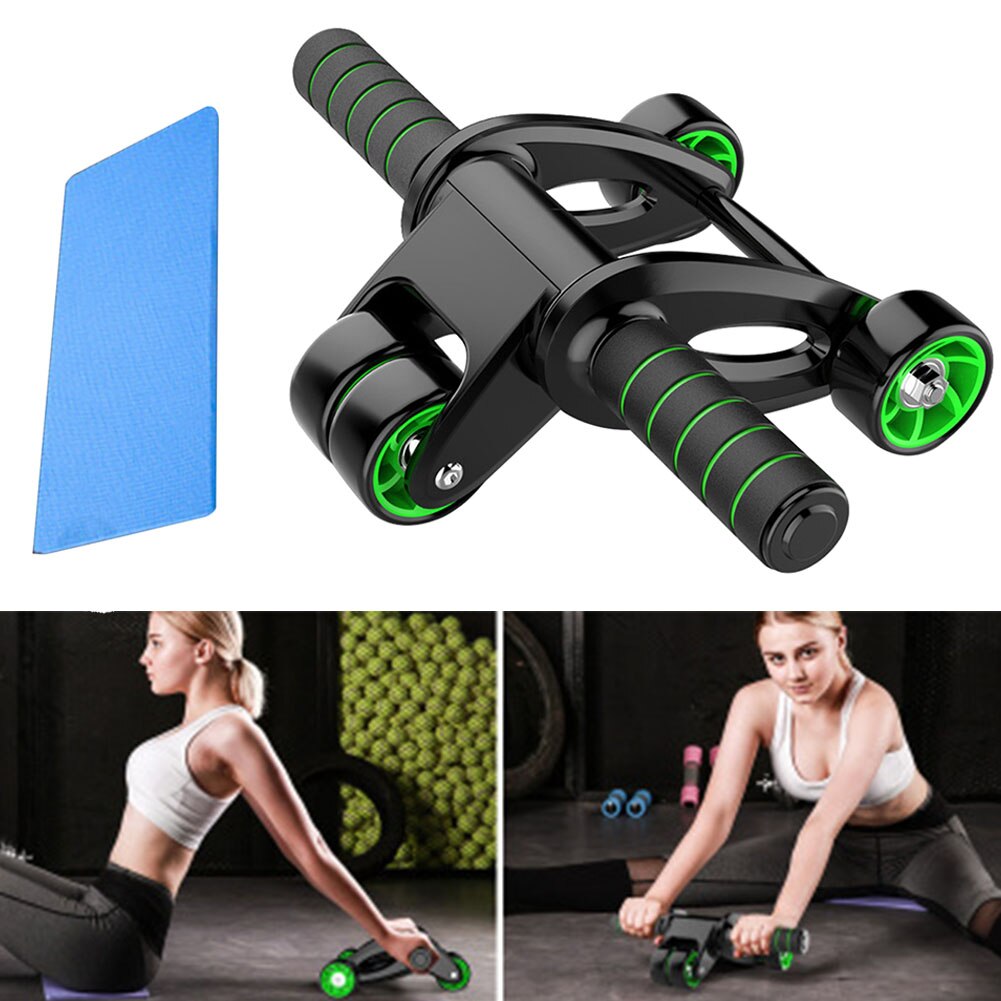 Abdominal hjul forme muskeltræning anti slip fitness foldbar pladsbesparende styrke sport gym hjemme træning slidstærk