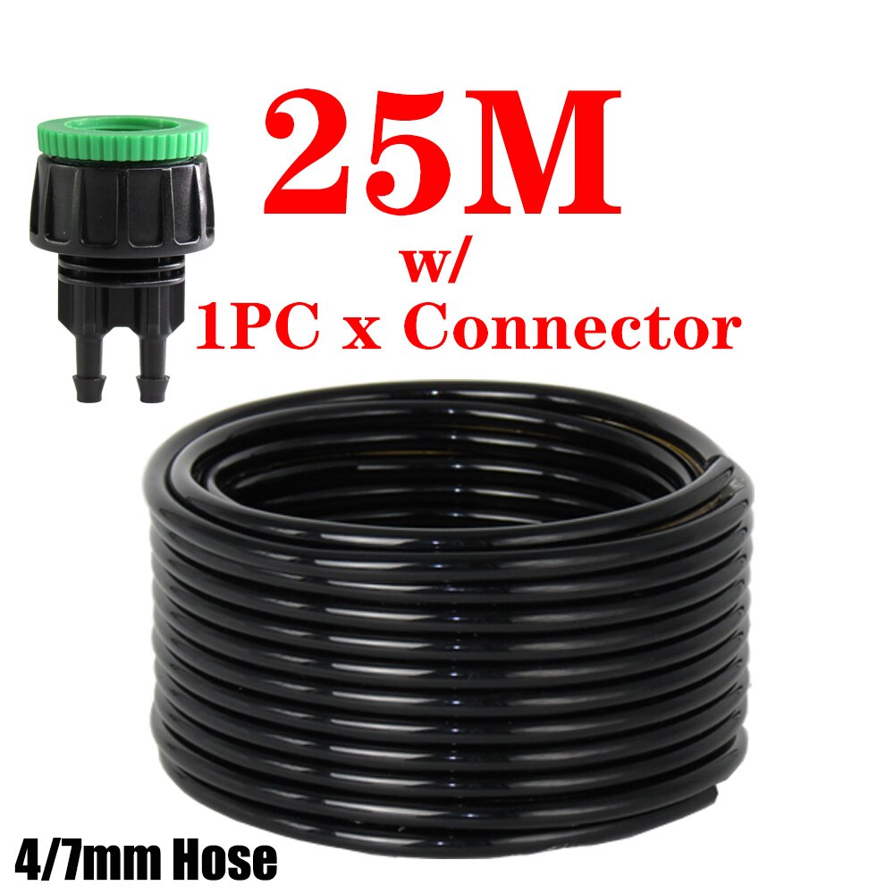 RBCFHl 5m-100m 4/7mm Garden Watering PVC Pipe Micro Irrigation Tubing Sprinkler W/ 1/2''&amp;3/4'' Integrated Connector: white