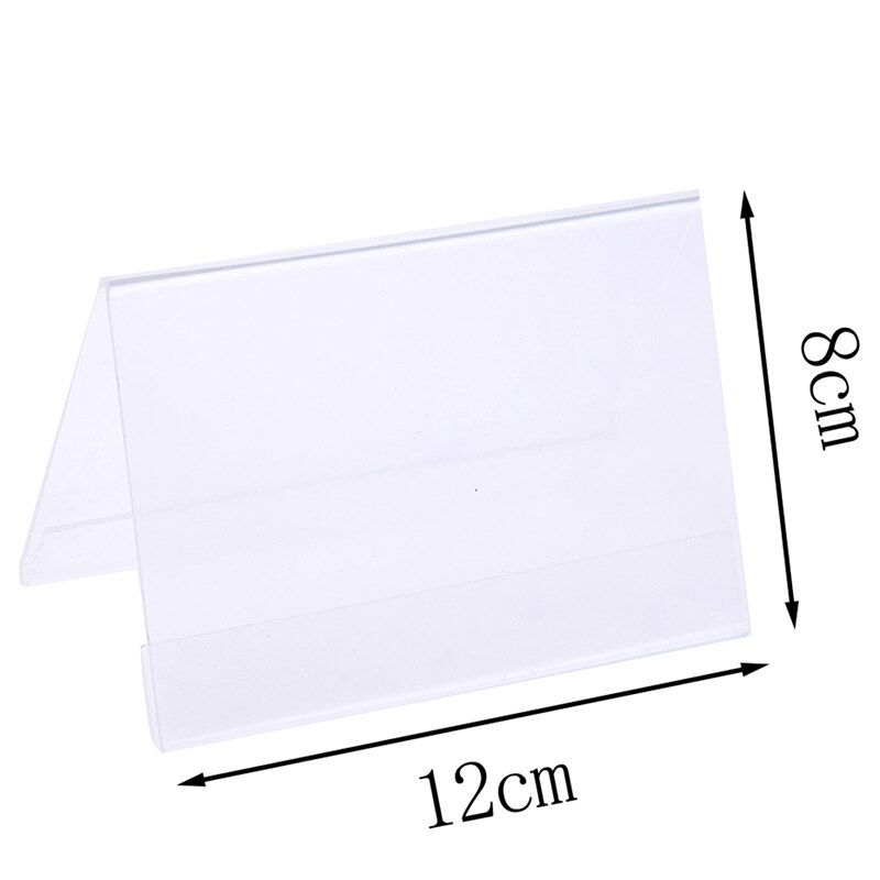 Multi Size Acrylic V Shape Office Desktop Sign Display Price Name Business Card Label Nameplate Table Number Holder Stand: 8x12cm