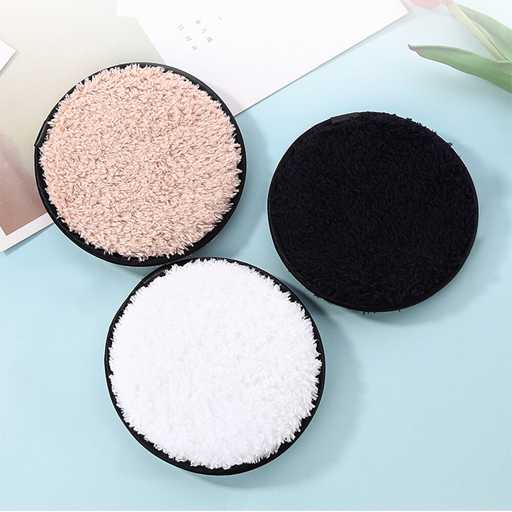Mikrofiber makeupfjerner svamp ansigtsrens håndklædepude genanvendelig blød våd svamp ansigtspuff makeup klud klud skønhedsværktøj