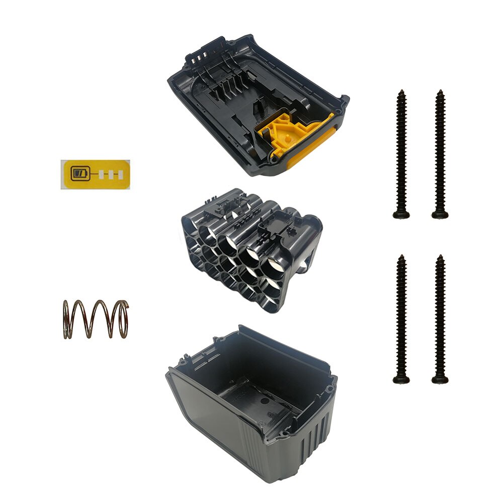 Dcb 200 li- ion batteri 15*18650 plastkasse pcb ladebeskyttelse kretskort boks hus til dewalt 18v 20v dcb 203 dcb 204: Eske