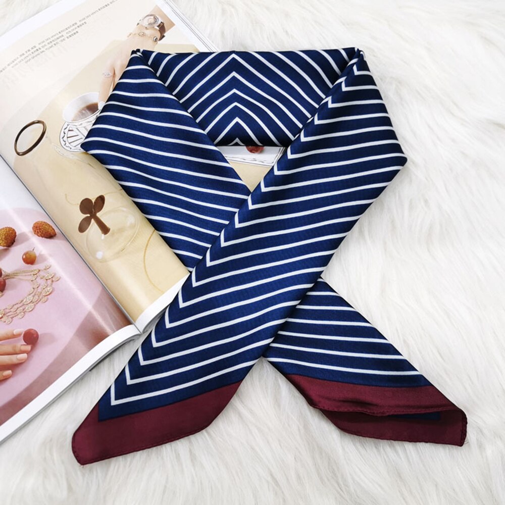 Silk Skinny Bag Scarf for Women Print Neck Scarves Head Band Long Ribbon Hairband Scarfs Accessories