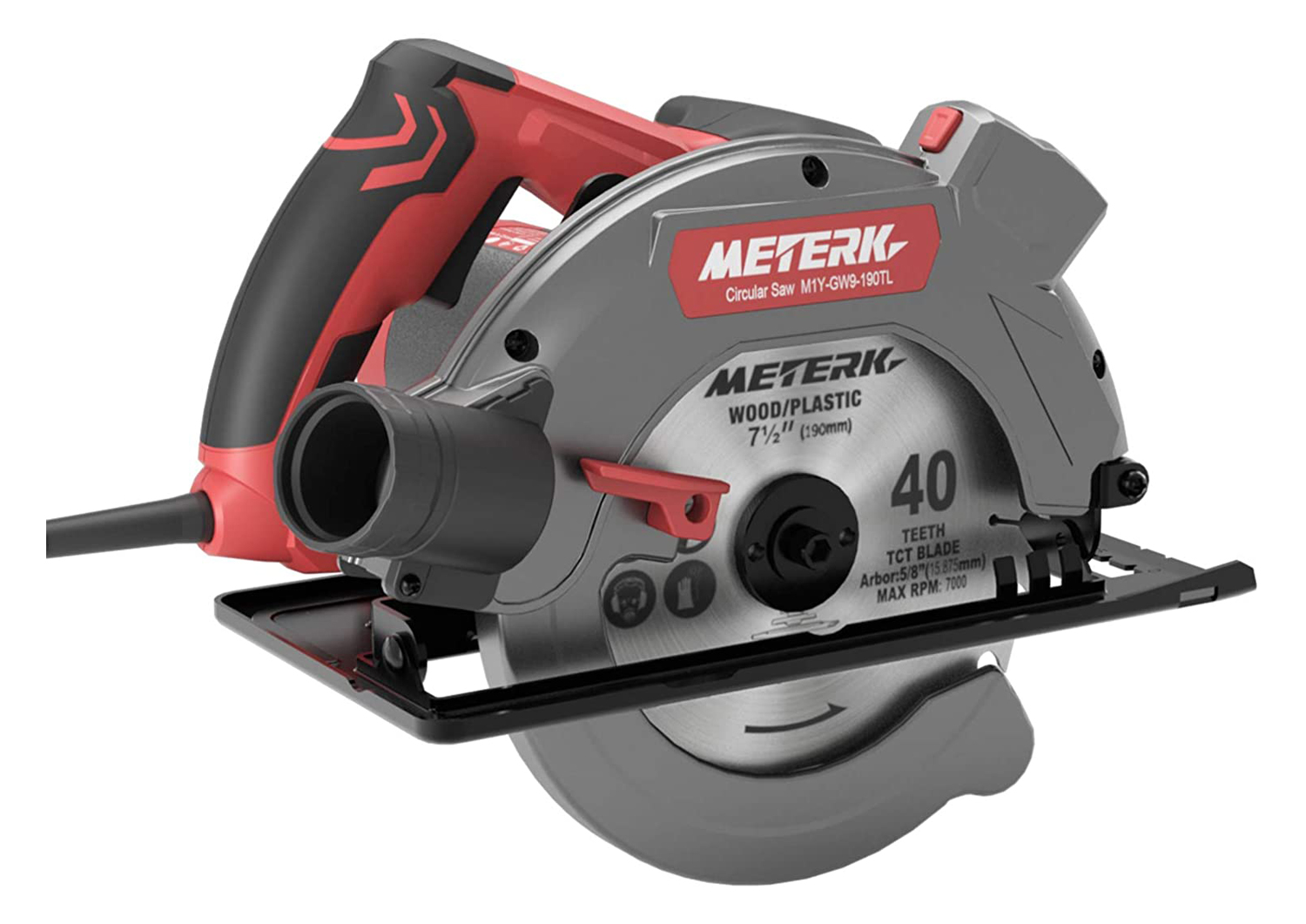 METERK-sierra Circular portátil con cable, 1500W, 110-240V, 190mm, cuerpo de aluminio, para carpintería, sierra eléctrica de mesa, novedad de 2022: EU