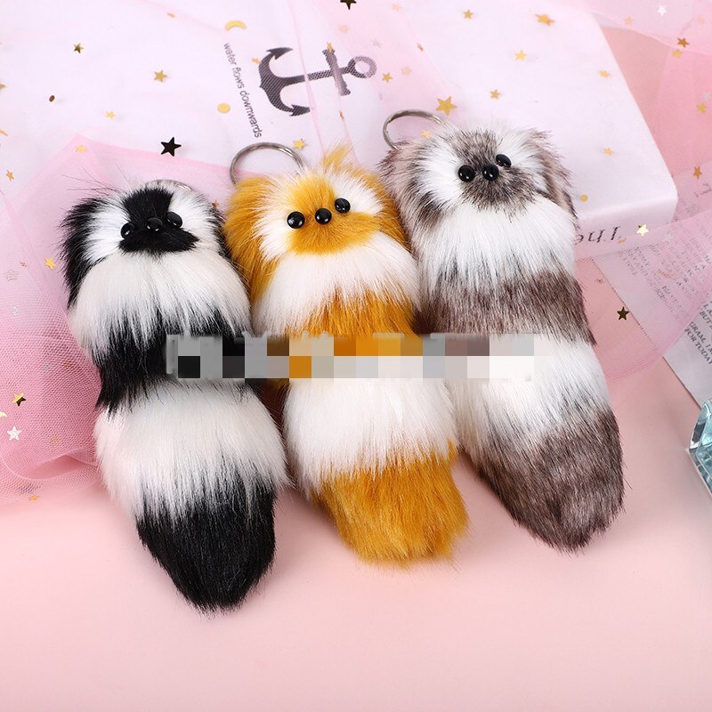 Porte-clés pompon renard chat chien, accessoires faits à la main, pendentifs, décoration suspendue charmante: Dog Random 1pcs