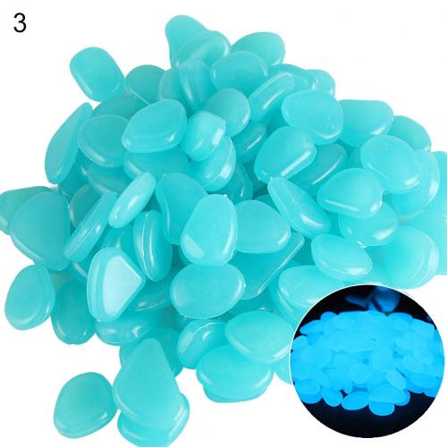 10Pcs Eco-Friendly Luminous Glowing Artificial Stone Aquarium Fish Tank Bonsai Garden Decor In The Dark Pebbles Stones: Light Blue
