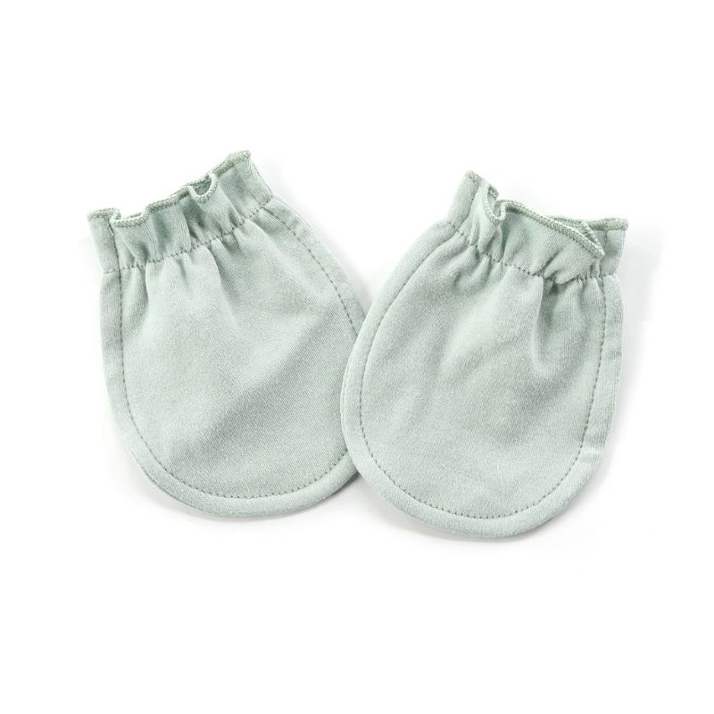 Gants en coton -né bébé Protection visage respirant anti-rayures mitaines 4XFE: Green