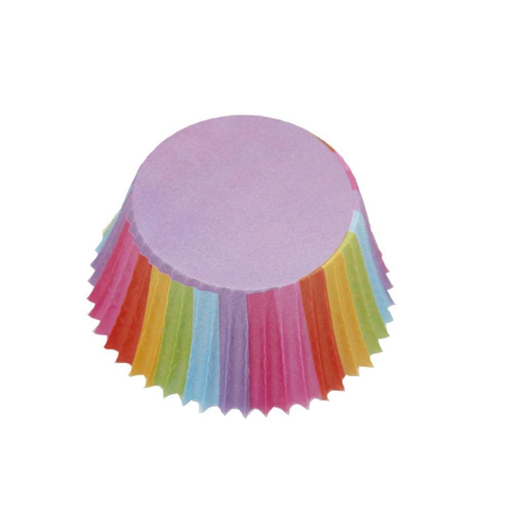 Couleur arc-en-ciel Cupcake Liner Cupcake papier cuisson Muffins cas moules à gâteaux pâtisserie tasse décoration outils 100 pièces
