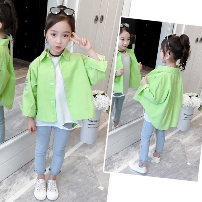 Blusa de manga larga para niña, de Color caramelo Camisa de algodón, Color rosa y verde, para adolescentes, 13, 12, 11, 10, 9, 8, 7, 6, 5 y 4 años: 3 años