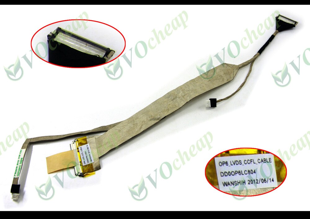 en originele lcd flex kabel voor hp compaq presario g61 cq61 (met Camera Connector) serie 15.6 "-DD0OP6LC804
