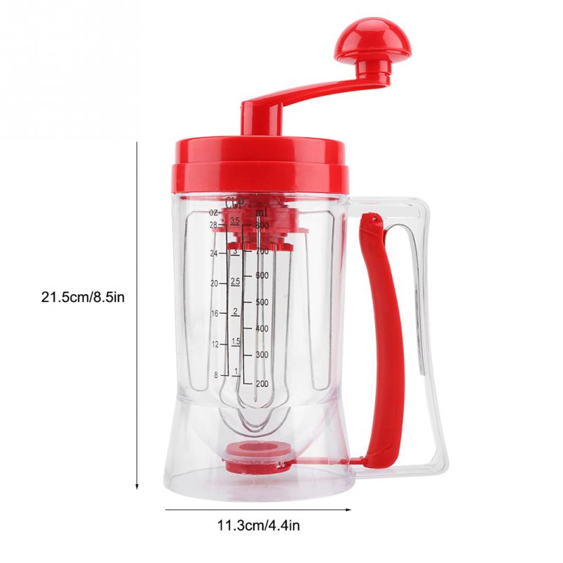 Mais novo manual de mão panqueca cupcake misturador de massa dispensador liquidificador ferramenta de cozimento ferramentas de cozinha waffle fabricante de massa: Default Title