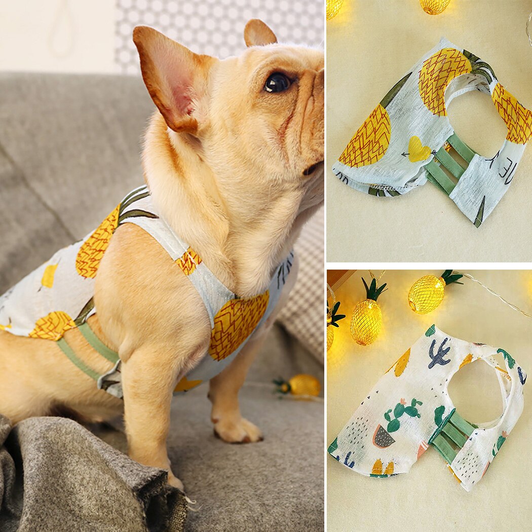 Kamizelka dla szczeniaka śliczne fajne oddychająca kamizelka dla psa koszula dla buldoga francuskiego corgi odzież dla zwierząt kot strój ubrania dla psów dla małych zwierząt domowych