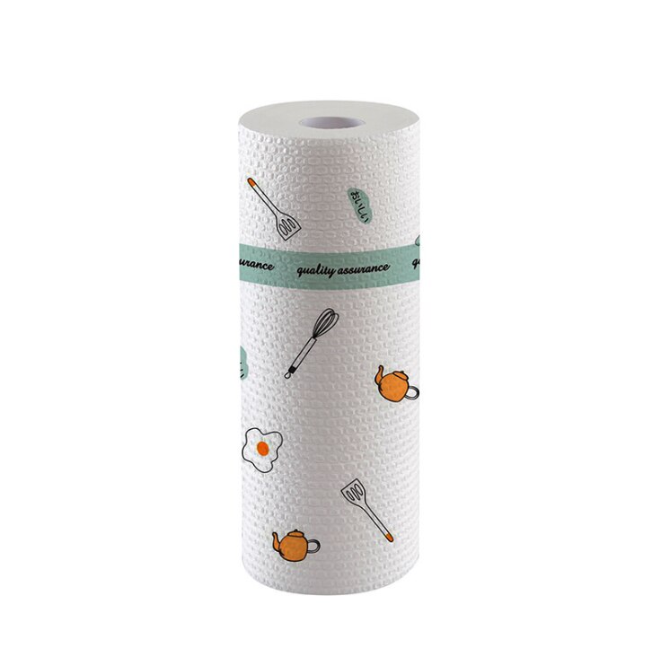 Washable printed lazy man dishcloth kitchen non-woven towel dry and wet cleaning paper to wash dishes disposable cloth