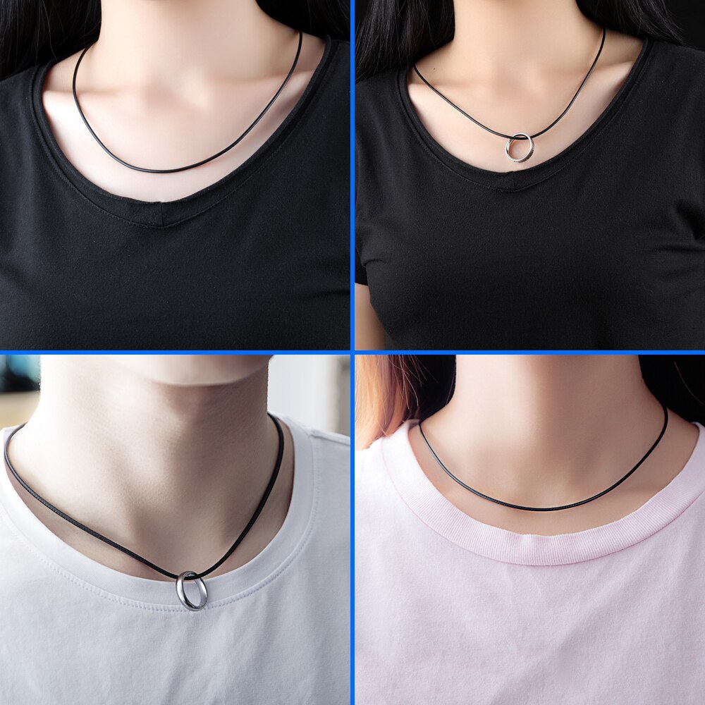 MNWT PU skórzany sznur smycz wisiorek stal nierdzewna Homar Zamek czarny moda mężczyźni/kobieta choker lina naszyjnik 1.4/1.5/2mm
