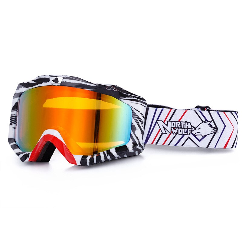 Gafas de esquí dobles antiniebla, lentes de bajo coste y para deportes de nieve, esquí, lentes transparentes para moto de nieve, nuevas: Blanco
