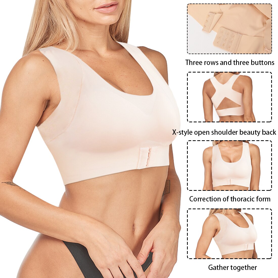 Houding Corrector Ondersteuning Beha Voor Vrouwen Terug Ondersteuning Shapewear Borst Brace Up 2 In 1 Schouder Lumbale Correctie Gezondheidszorg firm