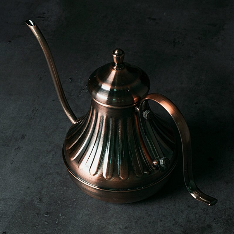 Royal Fine Mouth Gooseneck Coffee Pot Long Spout Pour Over Drip Coffee Kettle Bronze 304 Stainless Steel DIY Coffe Maker Teapot