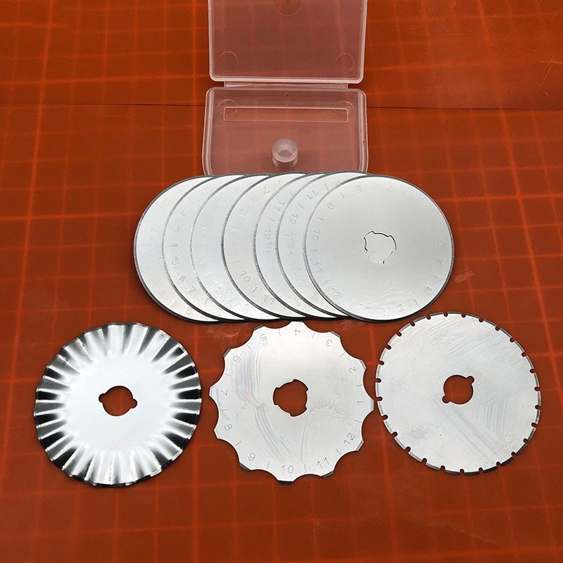 10 Pcs/Set 45mm Rotary Cutter Refill Blades for Fabric Leather Quilting Sewing UD88