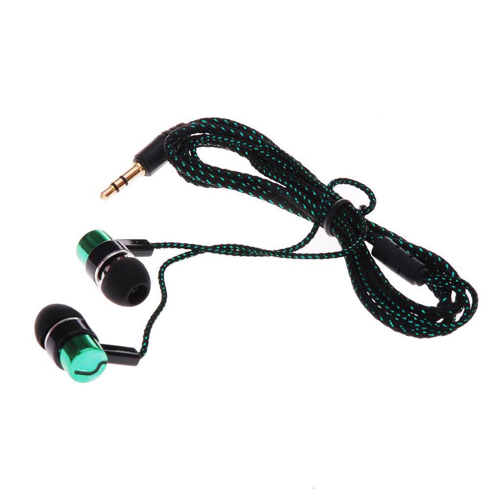 Moda In-Ear fone de Ouvido Estéreo Fone de Ouvido fone de Ouvido Fio Trançado esporte fone de ouvido para a execução de música Do Telefone PC Fone de Ouvido: green