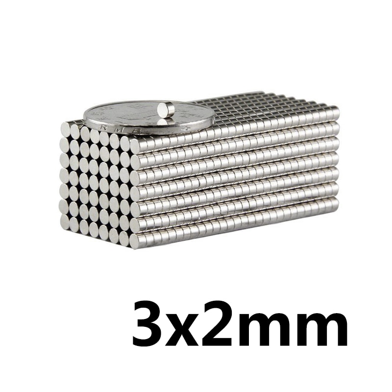 100 ~ 300 stuks 3 x 2mm zoek kleine diameter magneet bulk kleine ronde magneten 3 x 2 mm n35 neodymium schijfmagneten 3*2 mm sterke magnetische