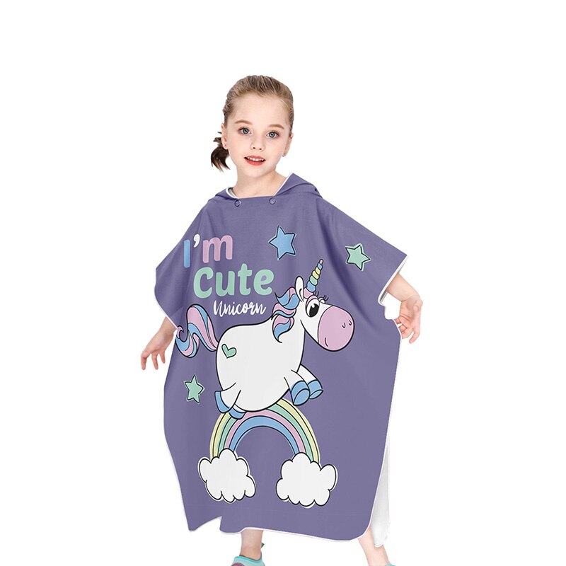 Eenhoorn Childrens Hooded Strandlaken Cartoon Meisjes Seaside Veranderende Gewaad Handdoek Dieren Jongens Meisjes Strand Mantel: 03F