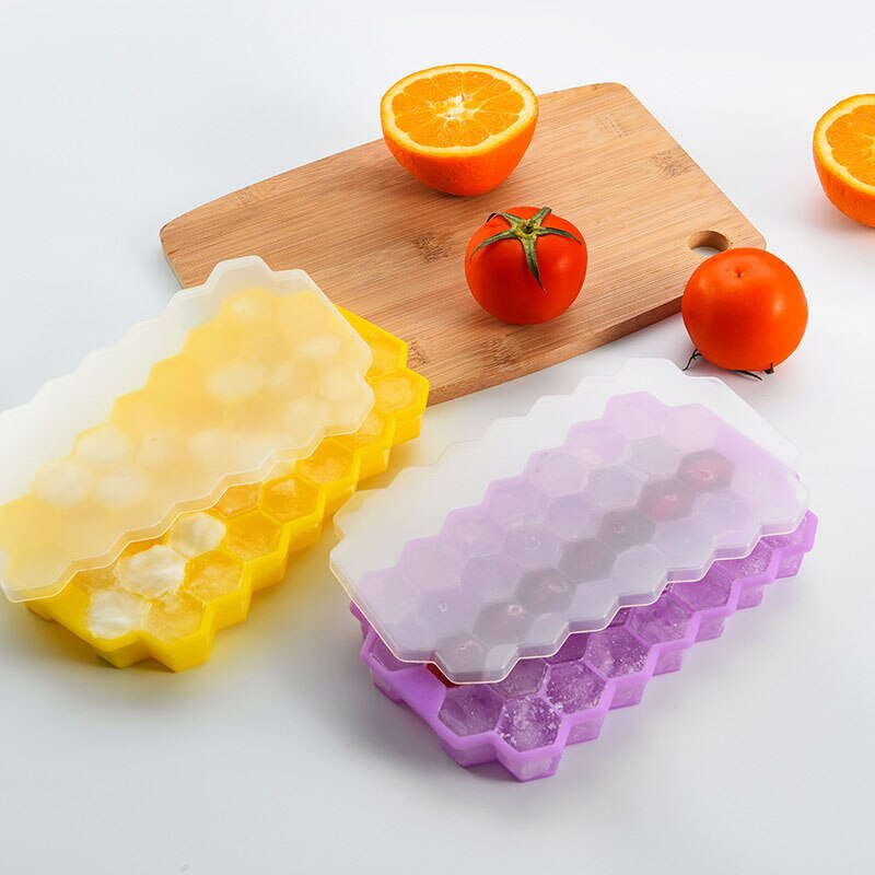 37 hohlraum DIY Ice Cube Tray Honeycomb Ice Cube Mold Food Grade Flexible Silikon Eis Formen für Whiskey Cocktail Eis maker