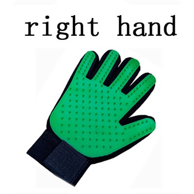 Pet Dog Grooming Glove Silicone Cats Brush Comb Deshedding Hair Gloves Dogs Bath Cleaning Supplies Animal Combs Massage Gloves: right green