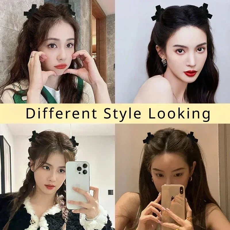 Zwarte Rode Strik Kleine Haarklauw Zoete Prinses Fluwelen Vlek Strik Haarclip Klauw Klem Hoofddeksels Meisjes Vrouwen Koreaanse Haar Styling Tool