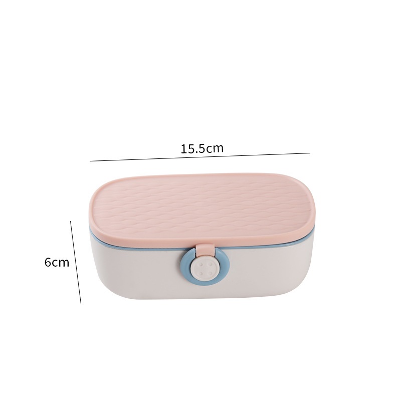 Button portable sewing box Large Sewing Box Set Household Portable Tool Sewing Thread Multi-function Sewing Kit: pink