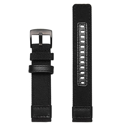 Bracelet de montre en nylon pour huami Amazfit GTR 47mm pour Xiaomi Amazfit rythme Stratos 3 2 2S bracelet pour garmin vivoactive 4: black