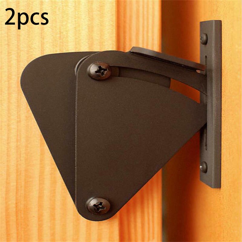 2Pcs Sliding Houten Deur Schuur Gate Klink Hardware Kit Rvs Noise-Gratis Voor Pocket Deuren Garage en Schuur Hout Gates