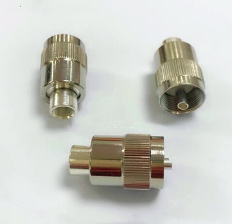 2 Stuks Connector Uhf Mannelijke PL259 Plug Solder RG5 RG6 5D-FB LMR300 Kabel Zilver Adapter