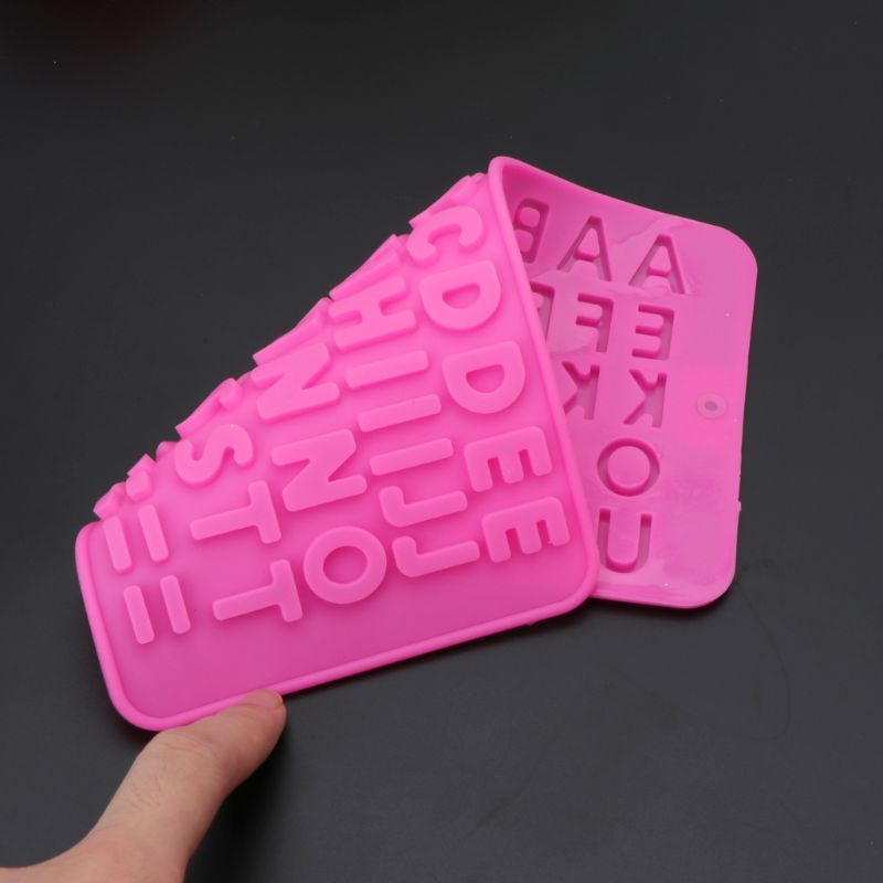 Bandeja de cubitos de hielo con 26 letras del alfabeto, molde de silicona de resina para hacer joyas, herramienta artesanal, molde de cristal para hacer jabón,