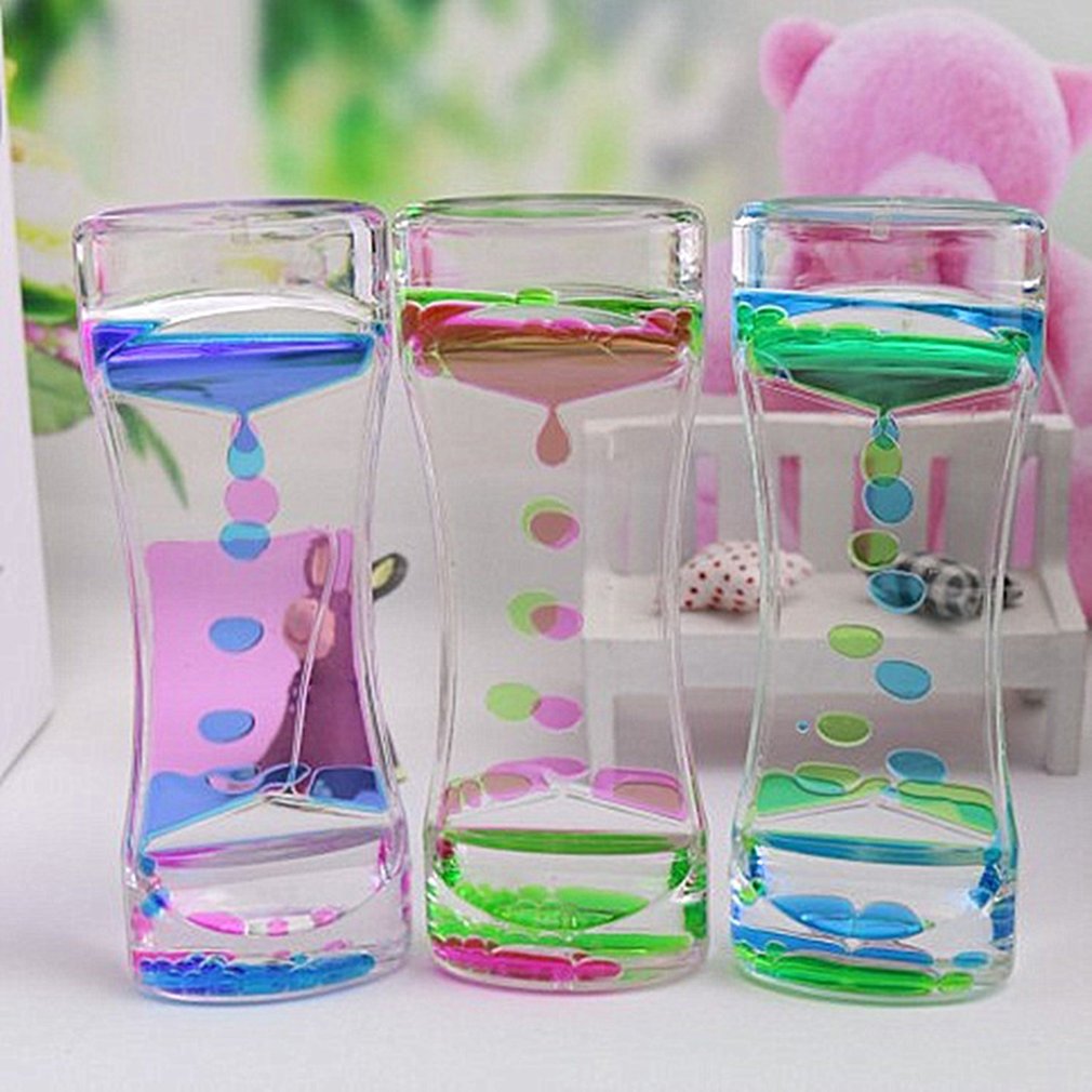 Drip Oil Acrylic Hourglass Desktop Colored Decoration Liquid Motion Bubble Hourglass Liquid Floating Oil Hourglass Toys