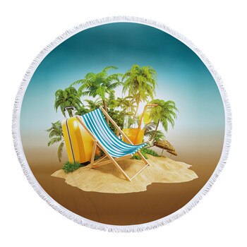 Toalla De playa redonda grande con estampado del mapa del mundo, paño De felpa grueso De microfibra con borlas, toallas De playa grandes, servilleta De Plage: violet