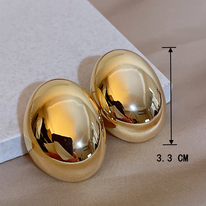 Pendientes redondos irregulares exagerados de Metal para mujer, aretes ovalados grandes y lisos geométricos, de joyería de de estilo Punk