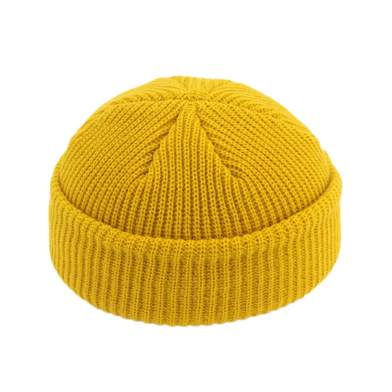 Kvinder mænd strikhue hue kalot sømandskasket manchet kantløs retro navy stil hue