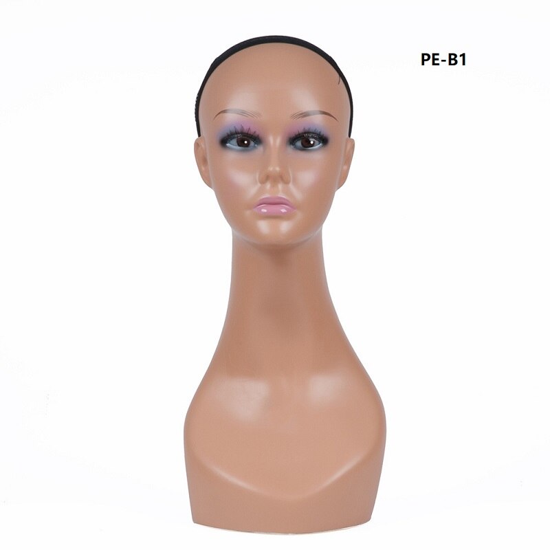 PVC femmina Testa di Manichino Gioielli di Vendita Per La Parrucca E Cappello di Visualizzazione: PE-B1