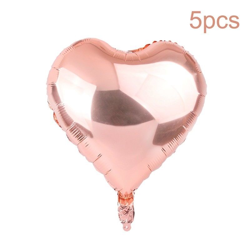 5pcs/pack 10 Inch Heart Shape Aluminum Foil Ballons inflatable birthday Wedding Party decoration balloon