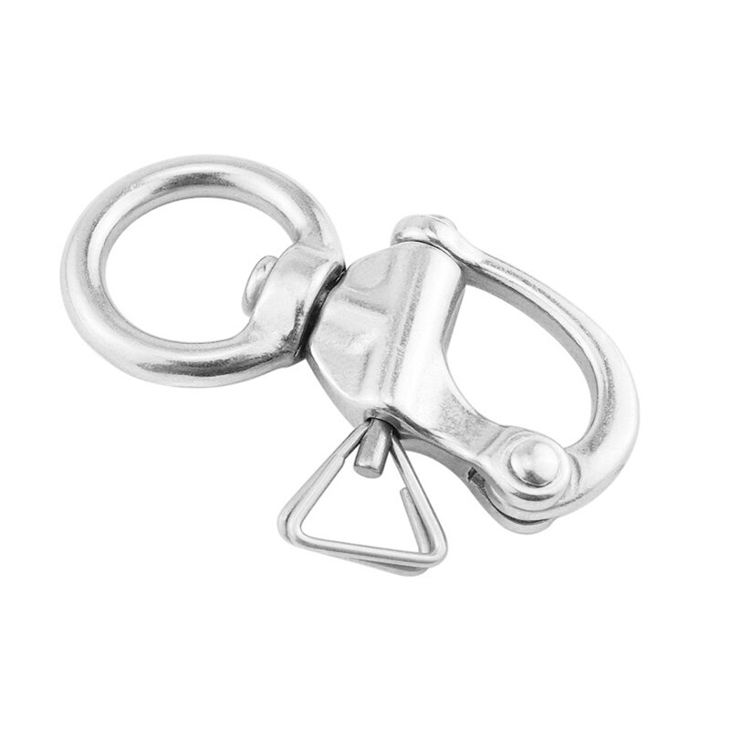 2Pcs/Set Swivel Eye Snap Shackle Quick Release Bail Rigging Stainless Steel Hook