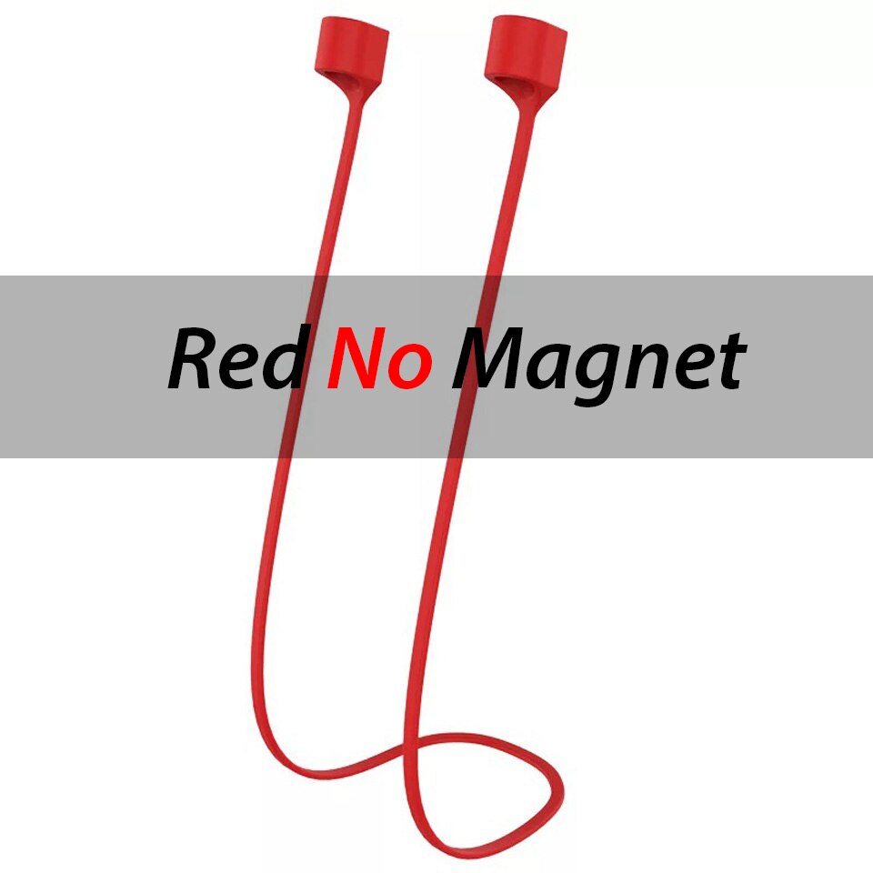 Para a apple airpods pro anti-lost fone de ouvido cinta magnético earhook silicone string para airpods pro 2 ímã anti acessórios perdidos: red no magnet