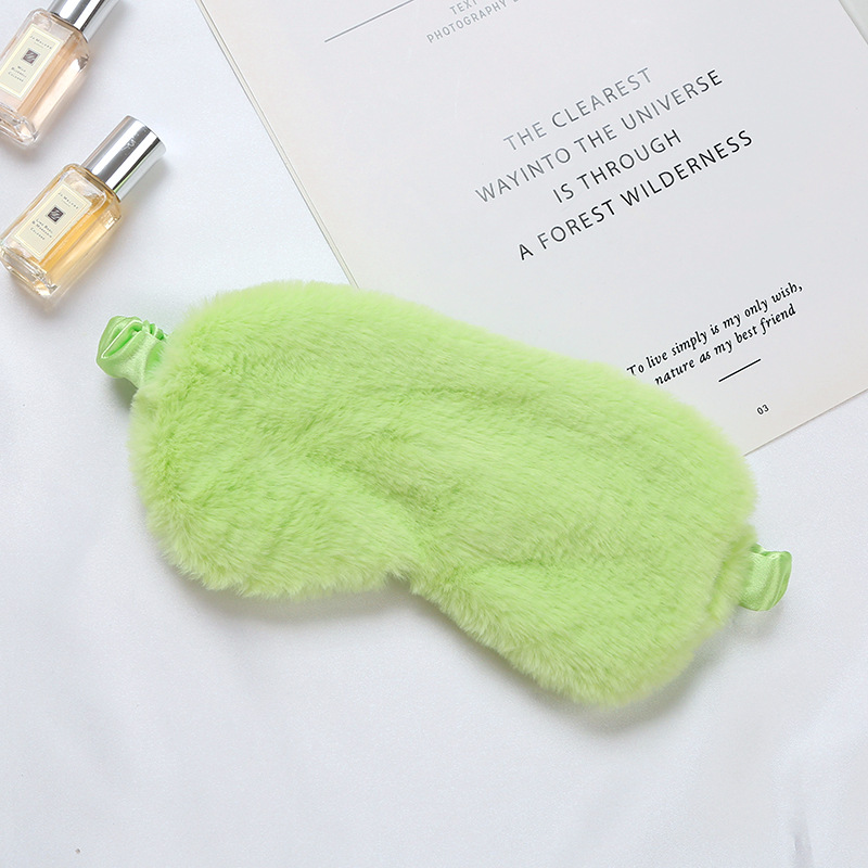 Sovemaske sove binde til øynene myke plysj øyemasker søt kjærlighet himmel øyelokk plysj maske øyelapp lur helse øyedeksel: Grønn