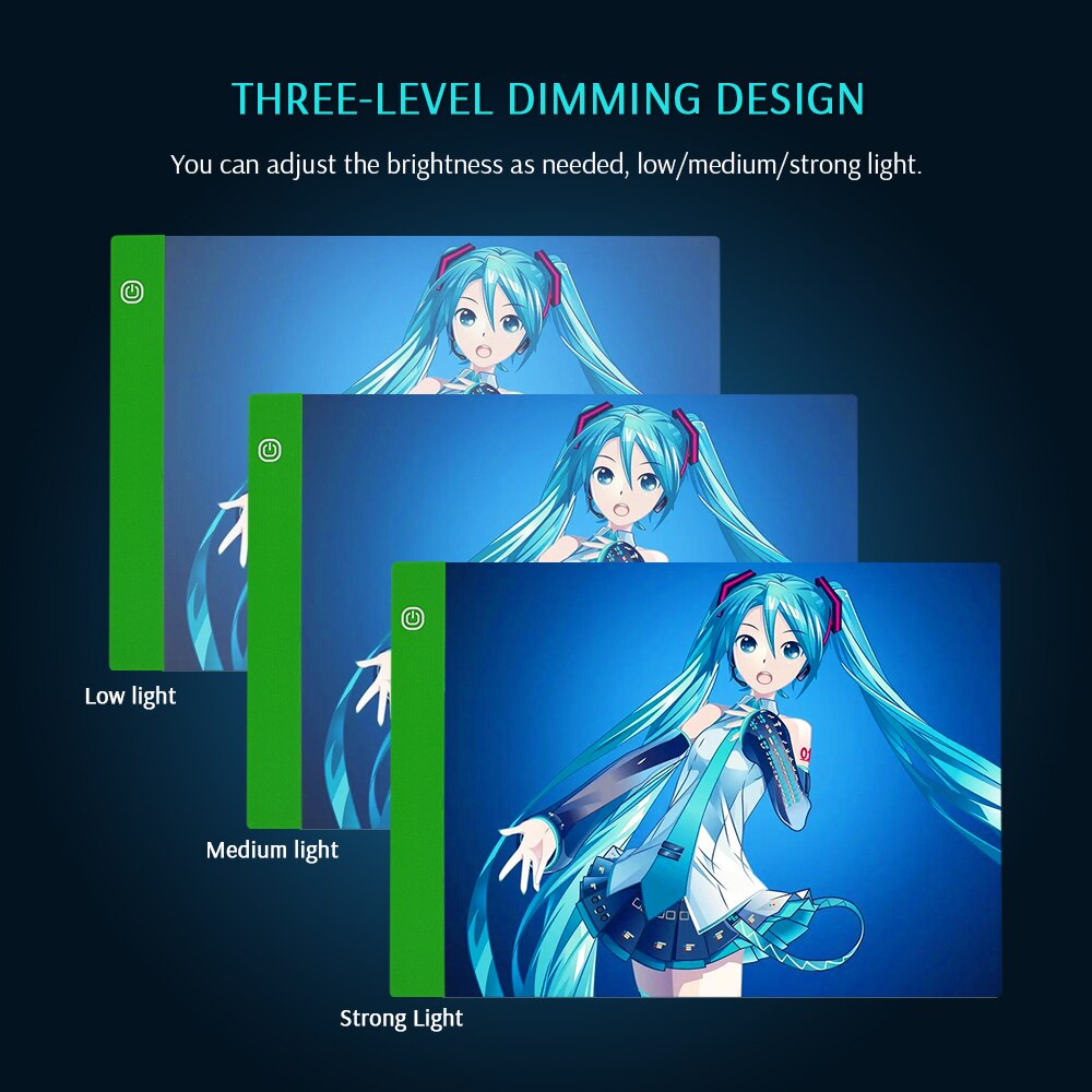 CHIPAL LED Drawing Tablet - A4 Size - USB Dimmable Light Box for Art & Graphics