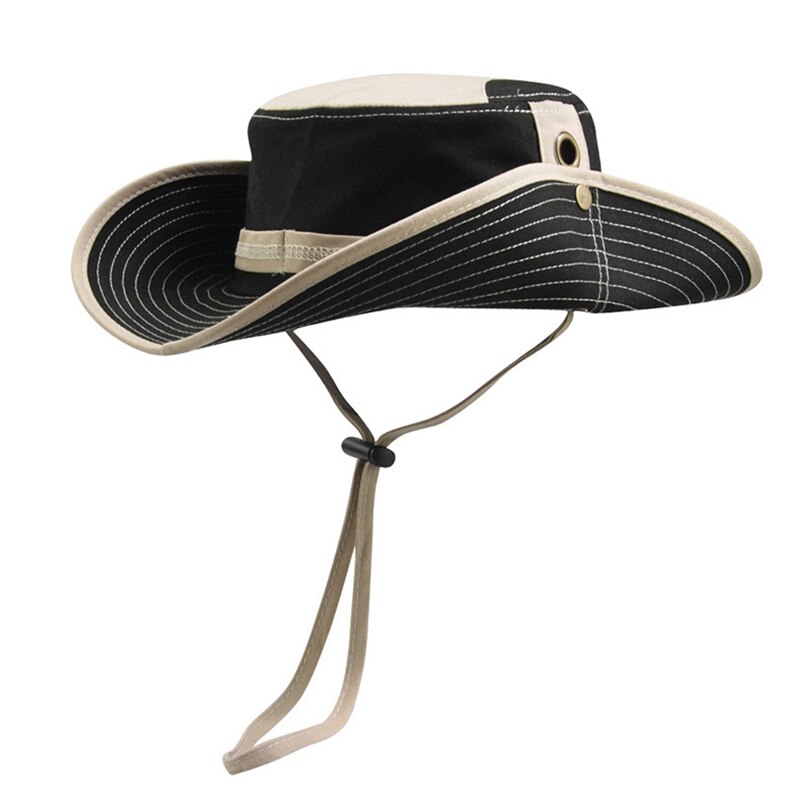 Match color Summer Cowboy Bucket Hats Fisherman's hat Man outdoor mountaineering trip sun hat pure cotton summer fishing sun hat