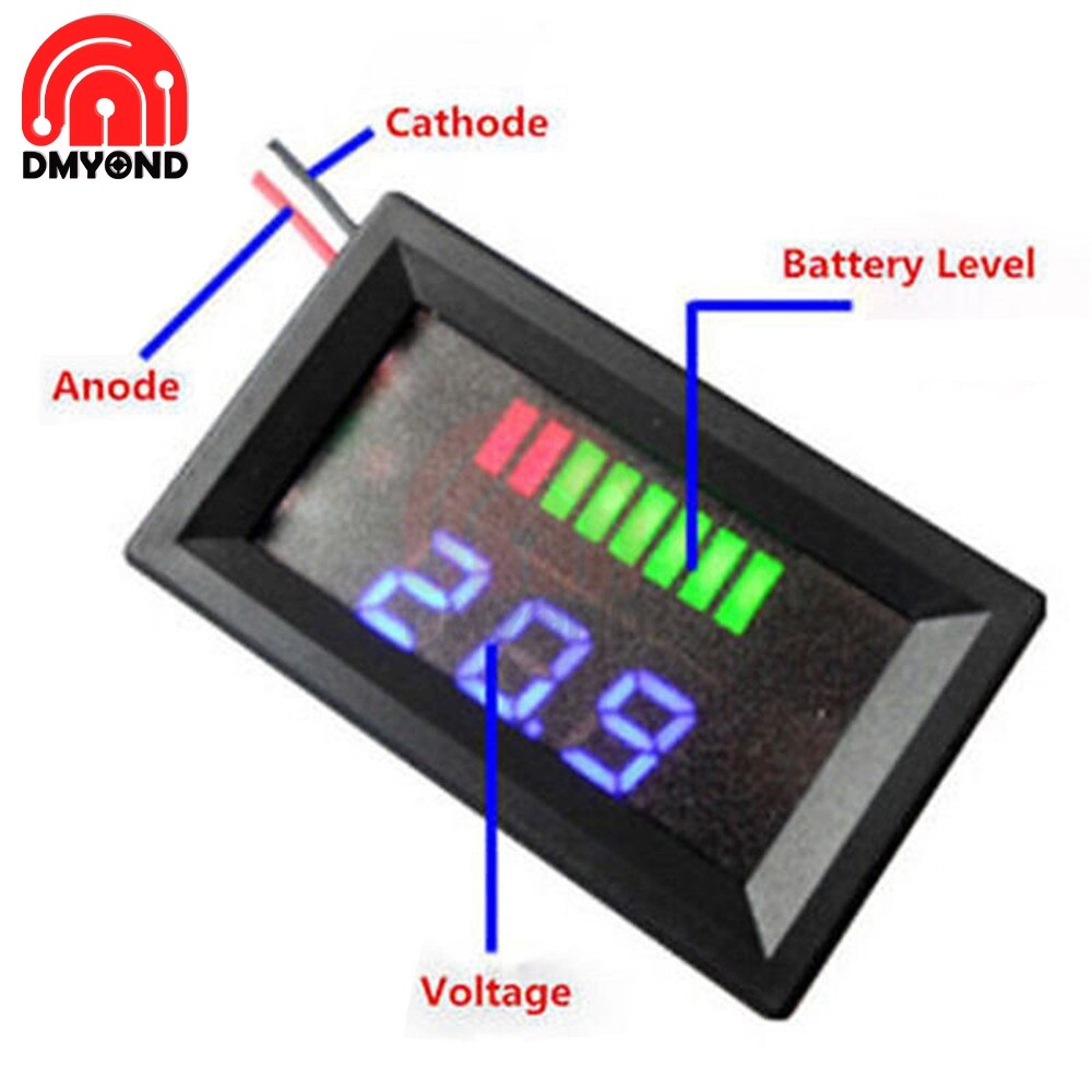 12V Car Lead Acid Battery Charge Level LED Indicator Battery Tester Lithium Battery Capacity Meter Detector Tester DC Voltmeter: Default Title