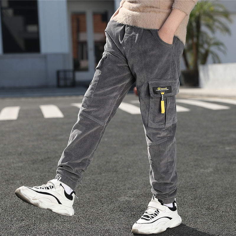 Nastolatki chłopięce spodnie bawełniane koreańskie spodnie na co dzień dzieci zimowe grube spodnie dla chłopców 4 5 6 8 10 12 lat jesienne ubrania dla dzieci chłopców