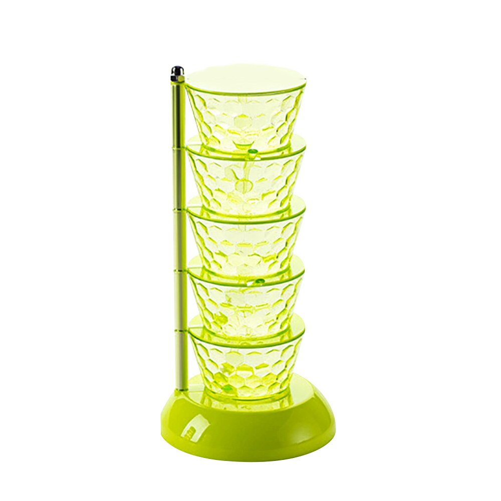 Cozinha europeia de cristal rotativo tempero caixa criativo vertical multi-camada parede pendurado vidro transparente especiarias jar colher: A
