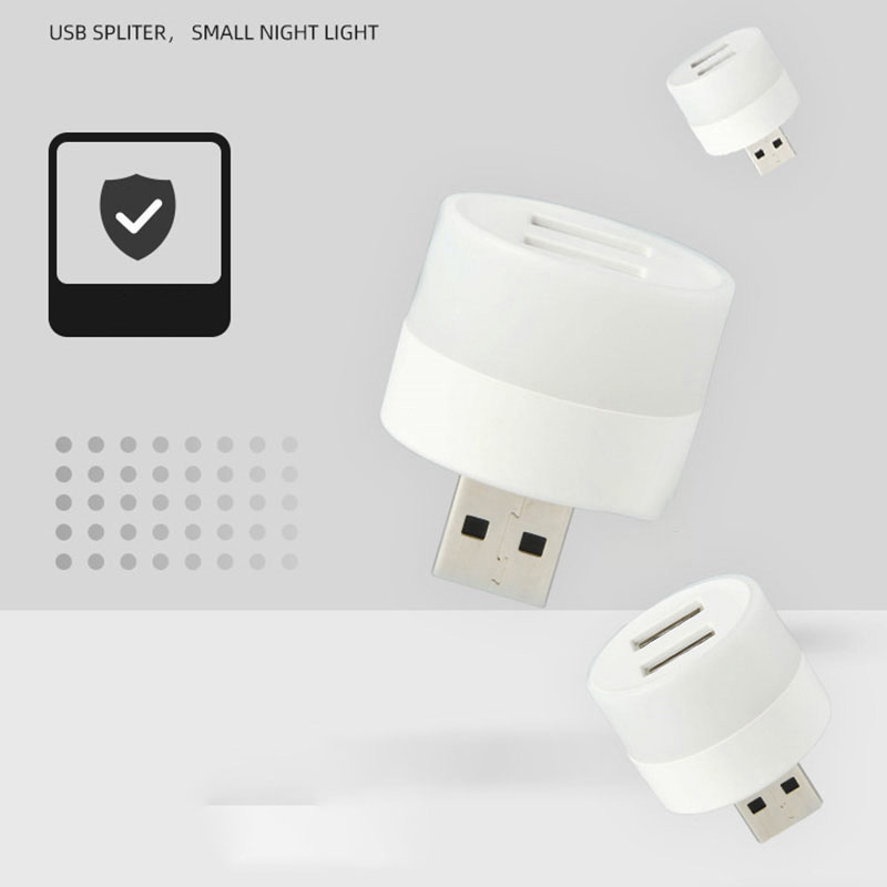 Prise USB LED livre lampe de lecture veilleuse puissance Mobile charge petite LED Protection des yeux lumière petite ampoule avec séparateur USB