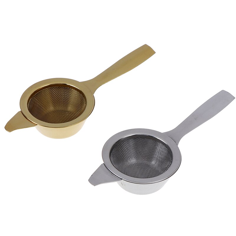 2pcs/set Kitchen Mesh Tea Infuser Stainless Steel Loose Tea Leaf Spice Filter Handle Drinkware Reusable Tea Strainer Teapot