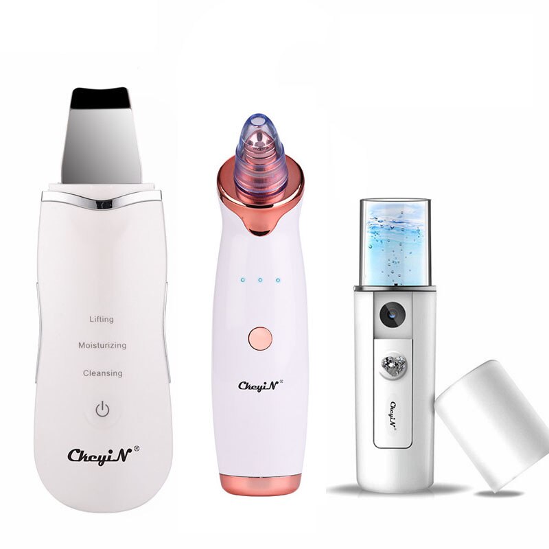 CkeyiN – épurateur de peau à ultrasons, Machine de nettoyage en profondeur du visage, élimine la saleté, élimine les points noirs, Nano pulvérisateur à vapeur pour le visage: White
