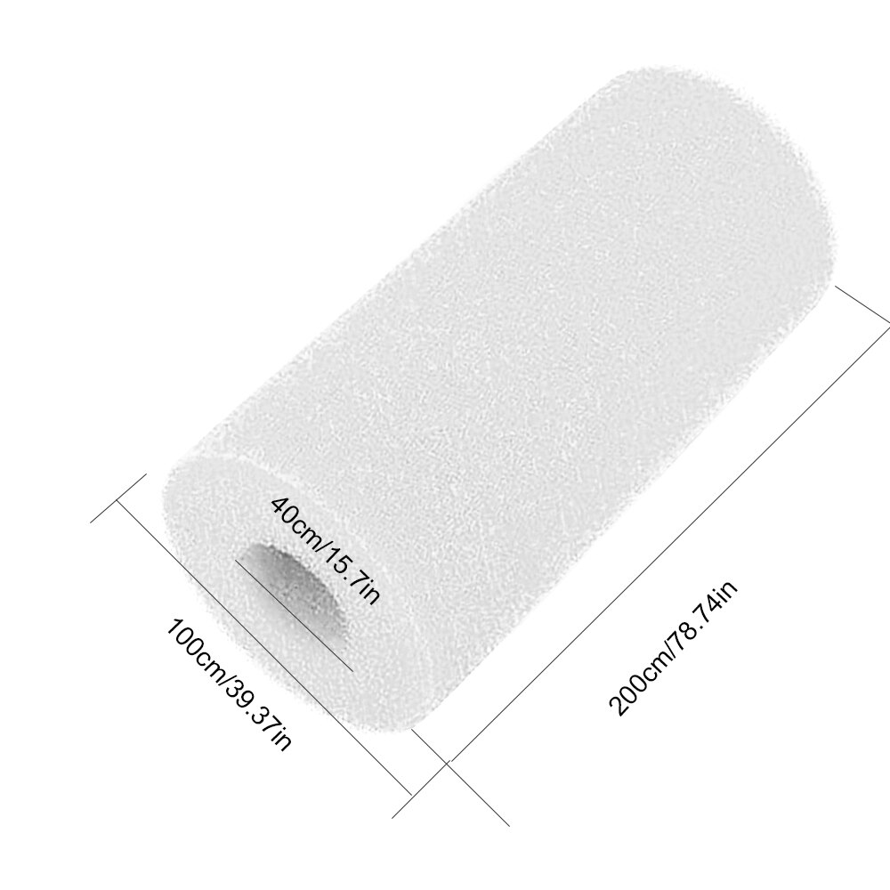 Genanvendelig vaskbar swimmingpool filter skum svamp patron til intex type h rengøring udskiftning: 40 x 100 x 200mm hvide